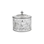 A George III sterling silver tea caddy, London 1790 by Robert and Samuel Hennell