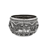 An early 20th century Burmese unmarked silver bowl, Rangoon circa 1910