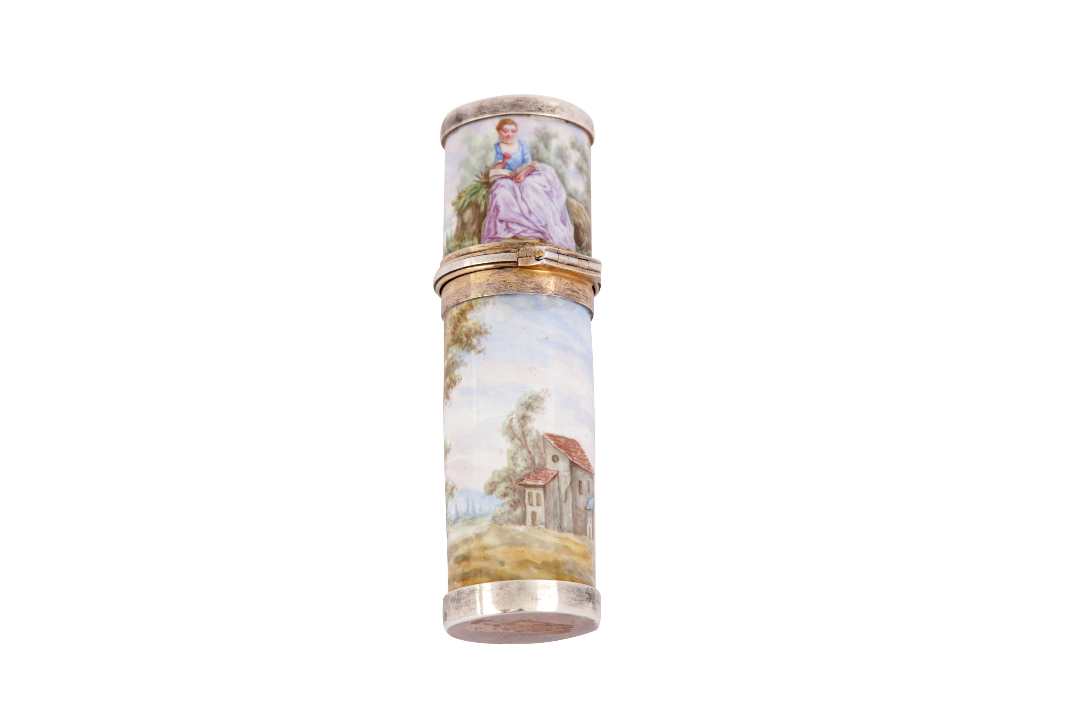 A late 19th century Austrian unmarked silver and enamel scent bottle, Vienna circa 1890 - Image 2 of 3