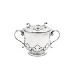 A George V sterling silver porringer cup and cover, London 1923 by Catchpole & Williams Ltd