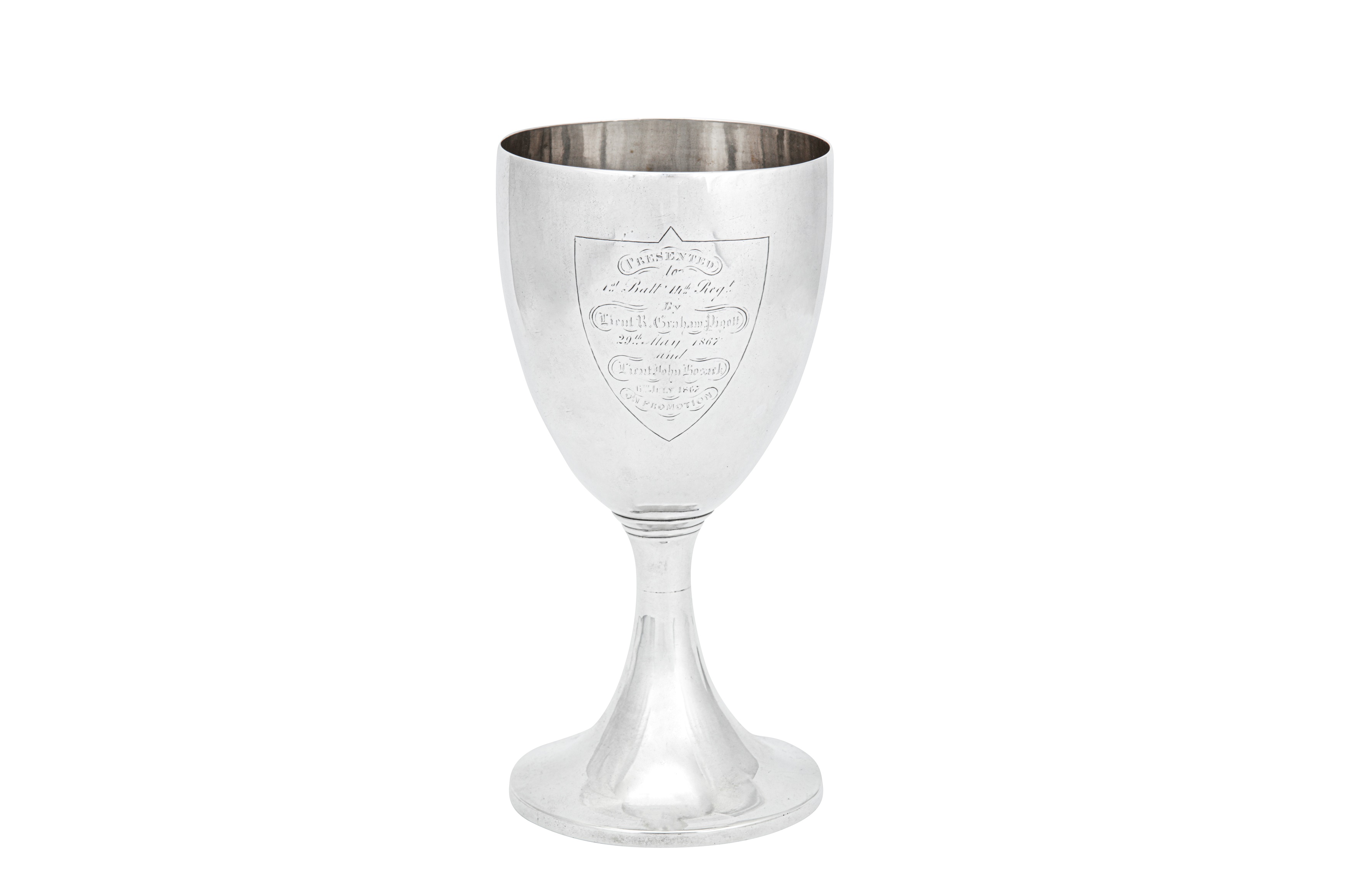 A mid-19th century Indian Colonial silver standing cup, Calcutta dated 1867 by Hamilton & Co