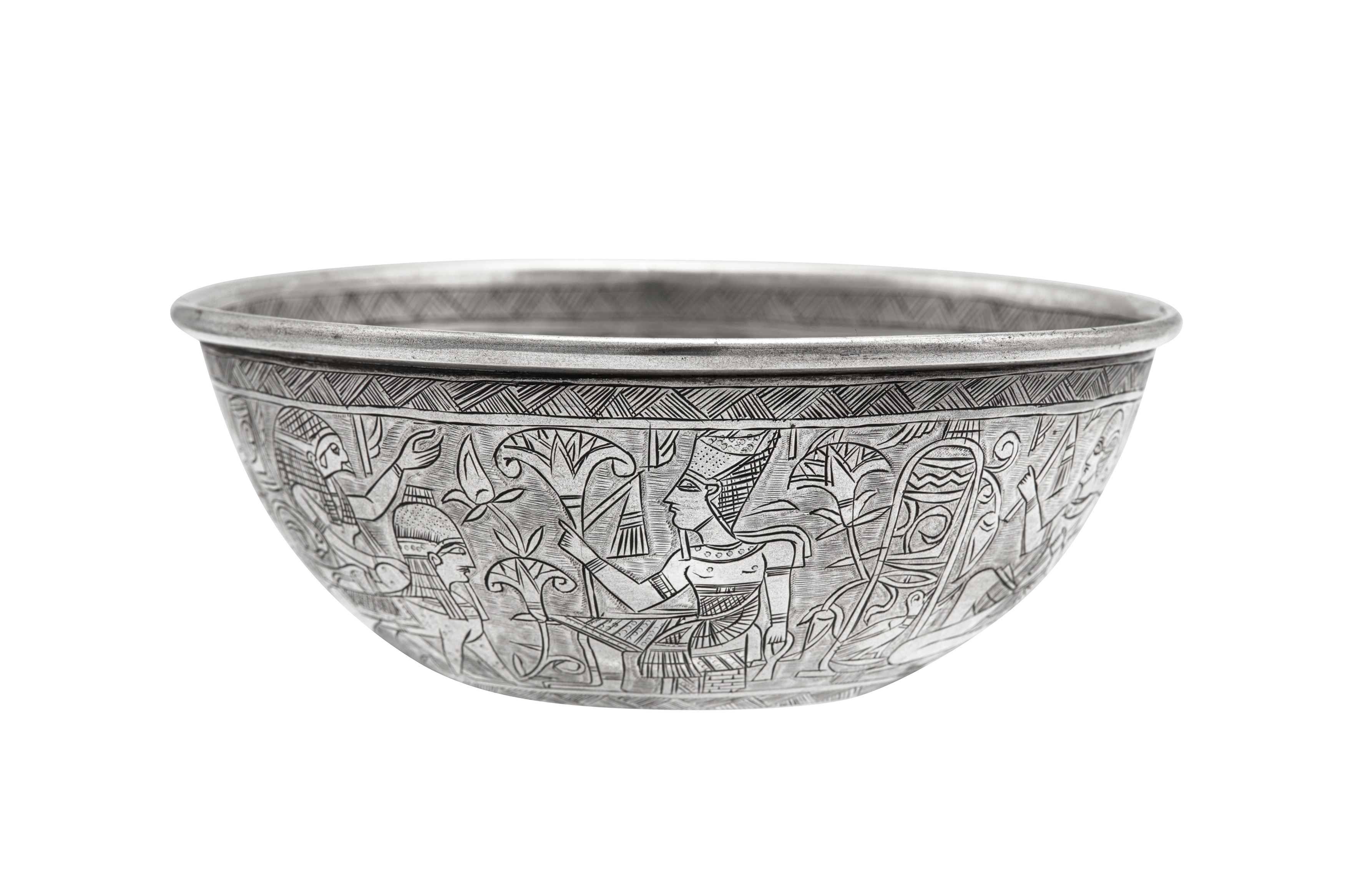 Two early 20th century Egyptian silver bowls, one marked for Cairo 1924 - Image 2 of 9