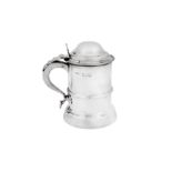 An Edwardian sterling silver small tankard, London 1906 by W E Hill & Co