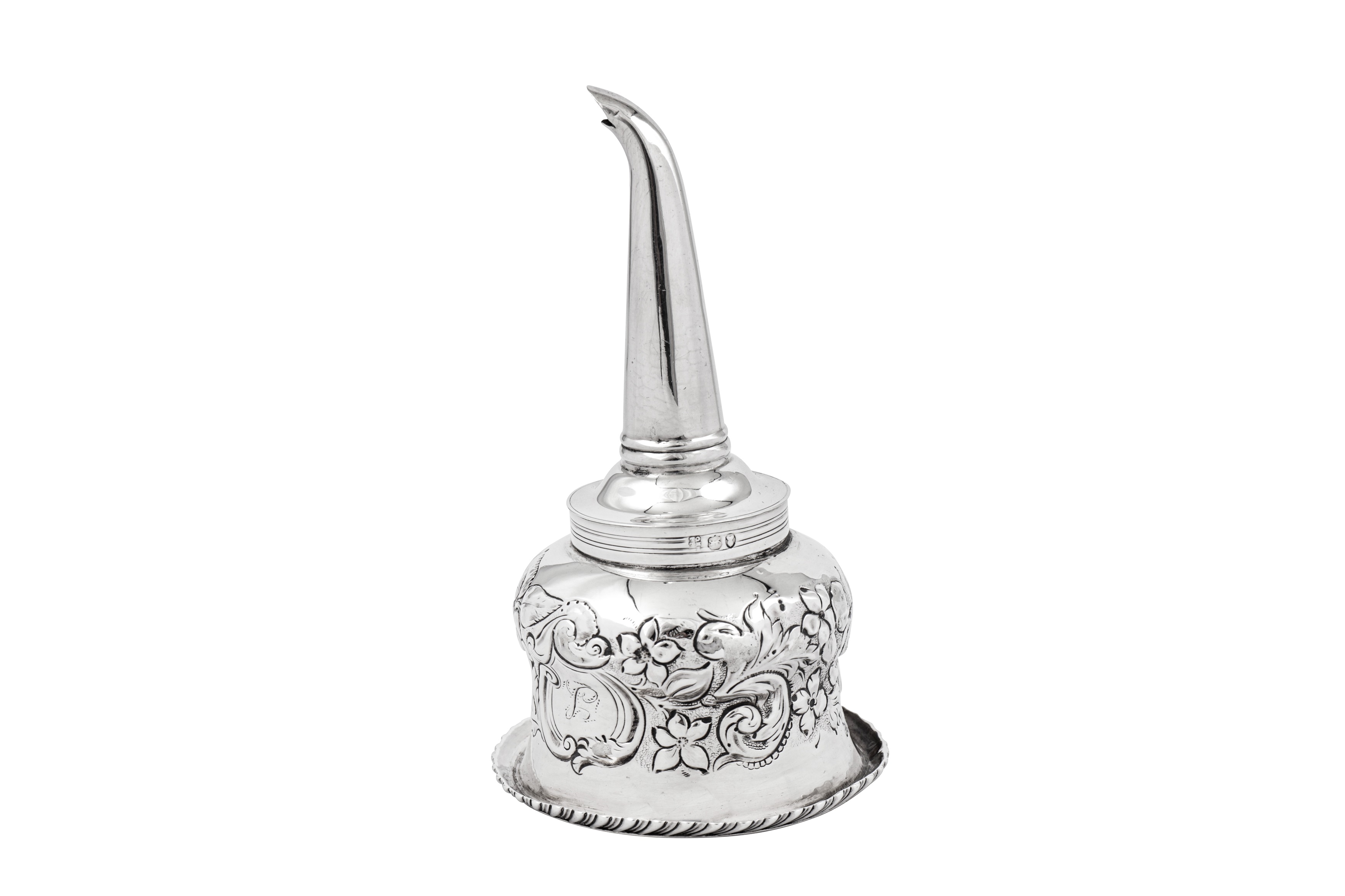 A William IV sterling silver wine funnel, London 1833 by messrs Lias