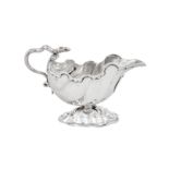 A George II sterling silver sauce boat, London circa 1746 probably by Charles Woodward (reg. 10th Ap