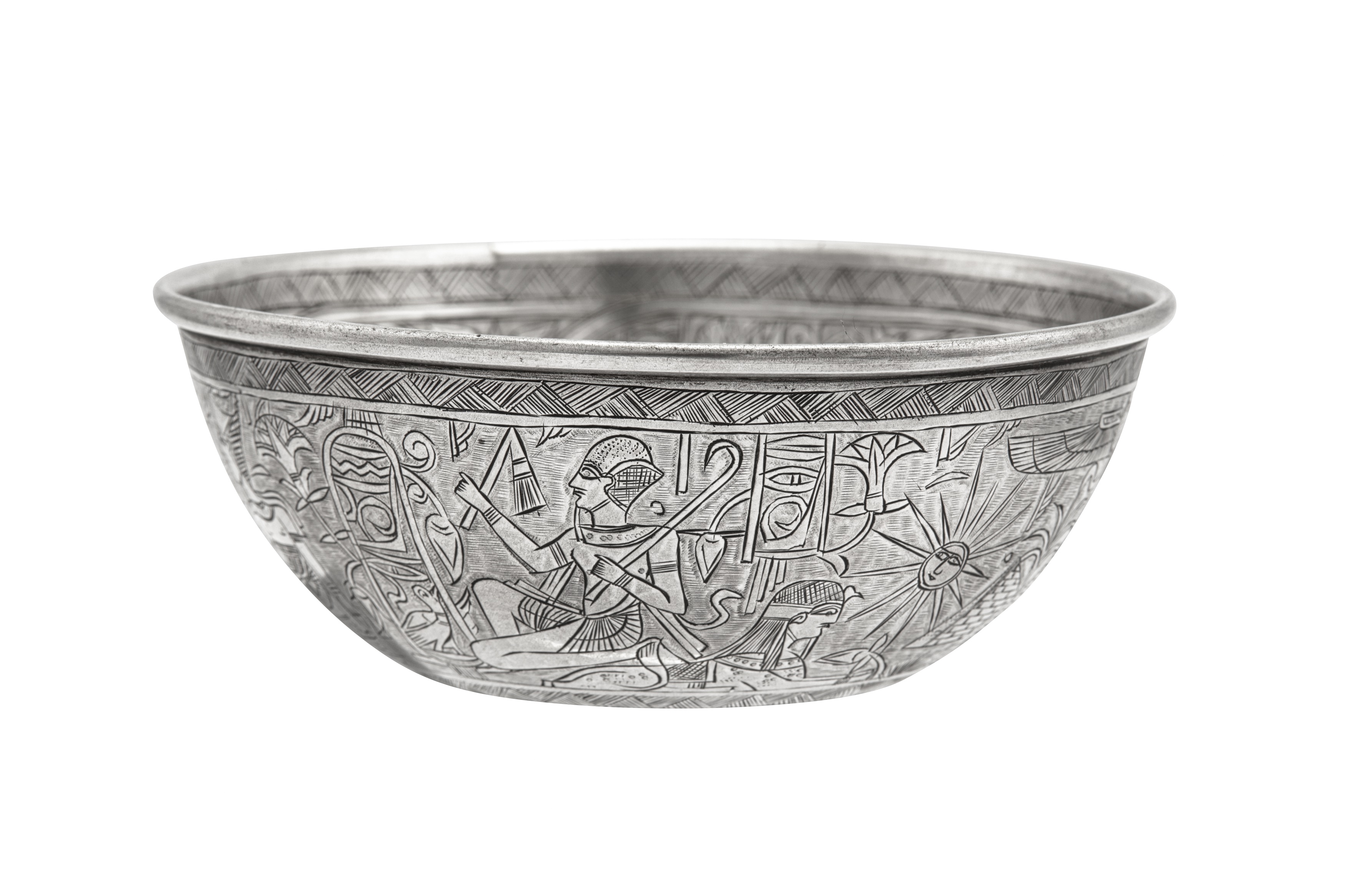 Two early 20th century Egyptian silver bowls, one marked for Cairo 1924 - Image 3 of 9