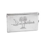 A mid-20th century Iraqi silver cigarette case, dated 1947 signed Dayil