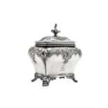 A Victorian sterling silver tea caddy, London 1853 by Robert Hennell III