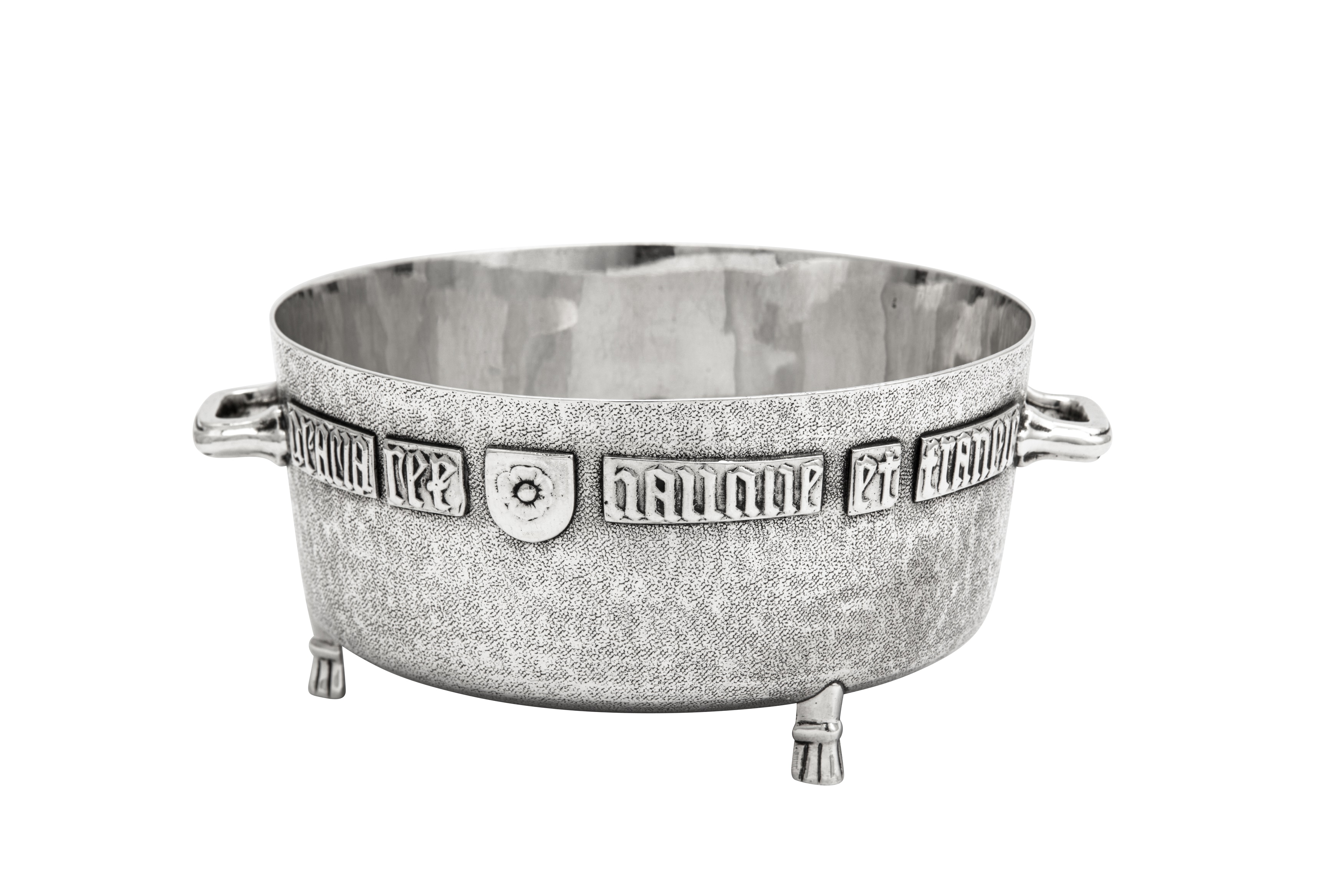 A George V sterling silver 'Winchester Bushel' bowl, London 1927 by Edward Barnard and Sons