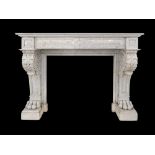 A GEORGE II STYLE MARBLE CHIMNEYPIECE