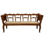 A SWEDISH FRUITWOOD BENCH 20TH CENTURY