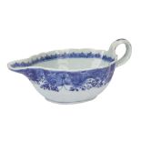 A CHINESE BLUE AND WHITE PORCELAIN SAUCE BOAT, QIANLONG