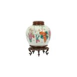 A CHINESE FAMILLE ROSE FIGURATIVE 'BOYS' JAR.