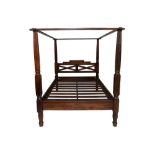 A CONTEMPORARY MAHOGANY FOUR POSTER BED
