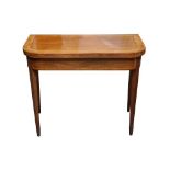 A GEORGE III SHERATON DESIGN MAHOGANY CARD TABLE, CIRCA 1790