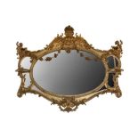 A 19TH CENTURY GILTWOOD OVERMANTEL MIRROR