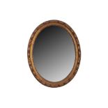 A GEORGE III STYLE OVAL GILTWOOD MIRROR, LATE 19TH CENTURY