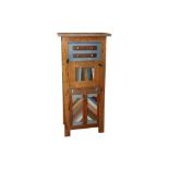 KATHERINE FERNIE OF MANCHESTER, A CONTEMPORARY OAK AND RECLAIMED WOOD TALL CABINET