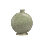 A CHINESE CELADON MOONFLASK