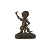 A LARGE TIBETAN GILT-BRONZE FIGURE OF VAJRAPANI.