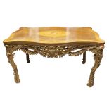 A GILTWOOD CONSOLE TABLE, LATE 19TH CENTURY
