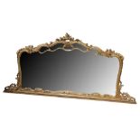 A ROCOCO STYLE GILTWOOD FRAMED OVERMANTEL MIRROR, 20TH CENTURY