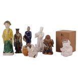 A COLLECTION OF POTTERY AND PORCELAIN CHINESE FIGURES, 20TH CENTURY