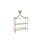 A GILT METAL THREE TIER HANGING WALL SHELF