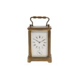 A FRENCH GILT BRASS CARRIAGE CLOCK, LATE 19TH CENTURY