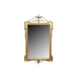 AN ADAM STYLE GILT FRAMED WALL MIRROR