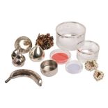 A COLLECTION OF SILVERED METAL FRUIT, CONTEMPORARY