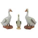 A PAIR OF CHINESE PORCELAIN MODELS OF DUCKS, 20TH CENTURY