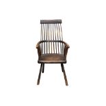 A VERNACULAR COMB BACK ASH WINDSOR ARMCHAIR, 18TH CENTURY