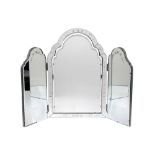A VENETIAN STYLE TRIPTYCH DRESSING TABLE MIRROR, 20TH CENTURY