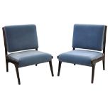 A PAIR OF ITALIAN STAINED BEECH LOUNGE CHAIRS, LATE 20TH CENTURY