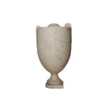 A GREY VEINED MARBLE URN