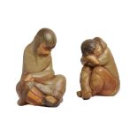 TWO LLADRO FIGURES OF ESKIMO CHILDREN