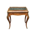 A 19TH CENTURY FRENCH WALNUT AND INLAID RECTANGULAR PLANTER