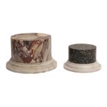 TWO MARBLE COLUMN BASES OR SOCLES, 19TH CENTURY