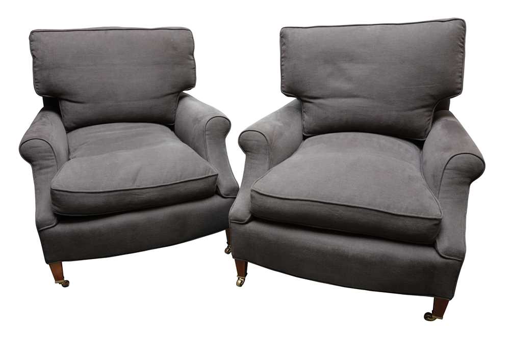 A PAIR OF HOWARD ARMCHAIRS, CONTEMPORARY