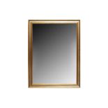 A MODERN RECTANGULAR GILT WALL MIRROR, CONTEMPORARY