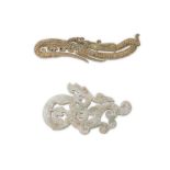 TWO CHINESE ARCHAISTIC JADE 'DRAGON' PLAQUES.