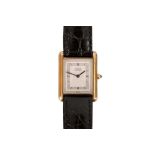 A LADIES' MUST DE CARTIER TANK WATCH