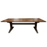 A STAINED OAK RECTANGULAR REFECTORY TABLE, 19TH CENTURY