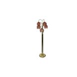 Hollywood Regency Pink/Orange Glass Lotus Bouquet Floor Lamp