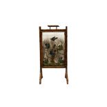 A BAMBOO FIRESCREEN DISPLAY OF EXOTIC BIRDS AND BEETLES, IN THE MANNER OF ROWLAND WARD