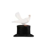 TAXIDERMY:'A MAGICIAN'S ASSISTANT' WHITE DOVE ON TOP HAT