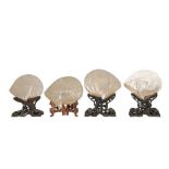 A COLLECTION OF FOUR 19TH CENTURY CHINESE PEARL SHELL CARVINGS, QING DYNASTY