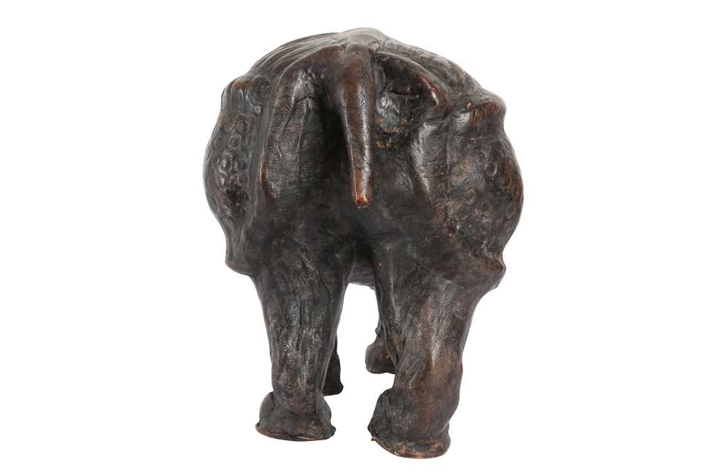 A LEATHER COVERED MODEL OF A RHINOCEROS, PROBABLY LATE 19TH / EARLY 20TH CENTURY - Image 2 of 3