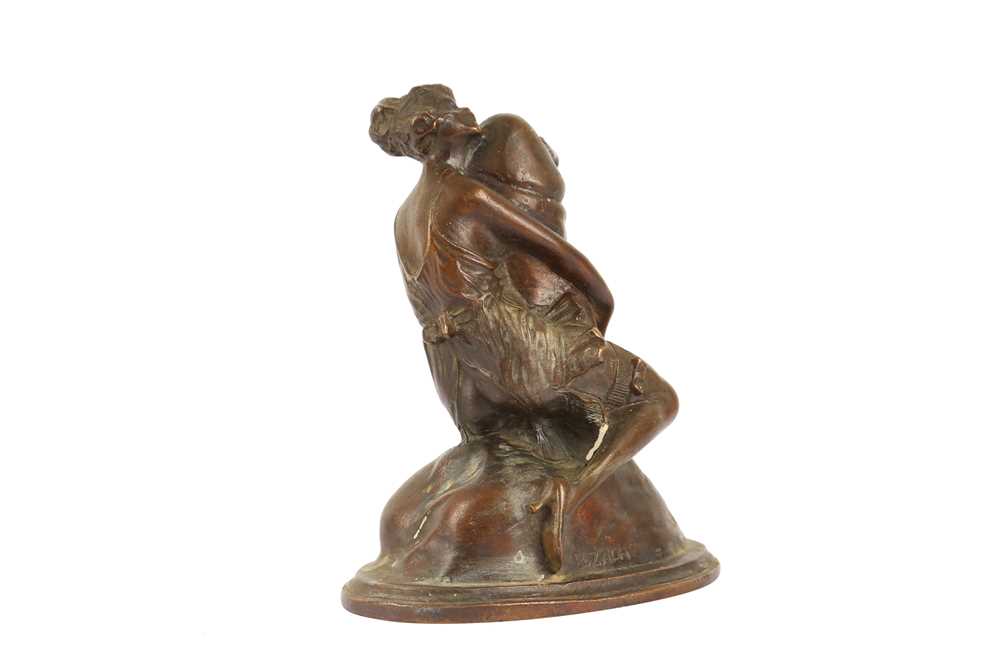 AFTER BRUNO ZACH (1891-1935): A 20TH CENTUY EROTIC BRONZE OF A WOMAN HUGGING A PHALLUS 'THE EMBRACE' - Image 4 of 4